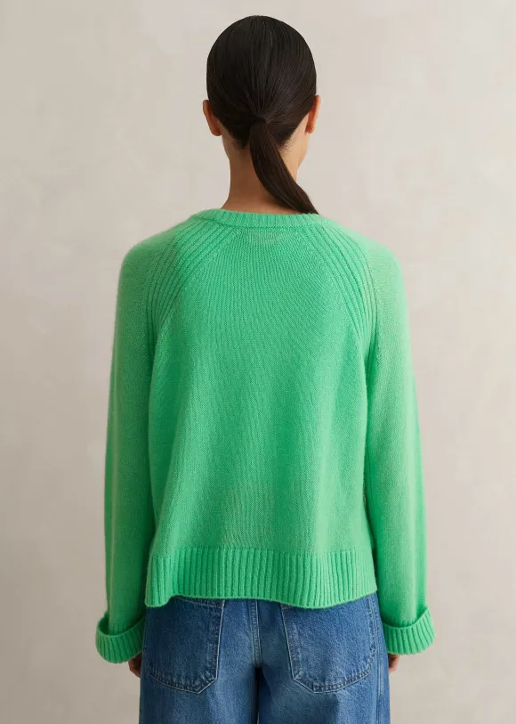 Cloud-Soft Merino Cashmere Silk Cropped Box Jumper