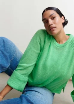 Cloud-Soft Merino Cashmere Silk Cropped Box Jumper