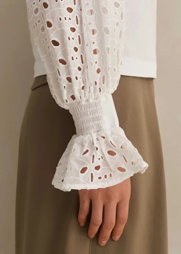 Cotton Broderie Layering Shirt
