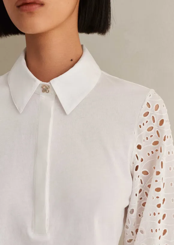 Cotton Broderie Layering Shirt