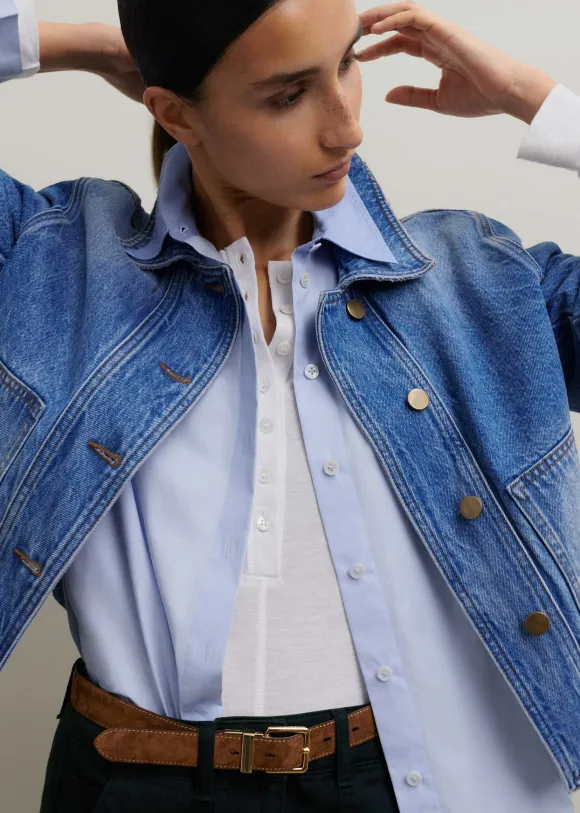 Cotton Colour Block Oversized Shirt
