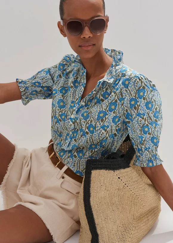 Cotton English Garden Print Top