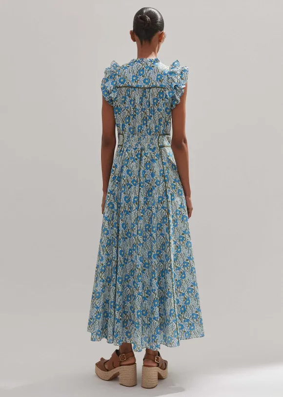 Cotton English Garden Print Maxi Dress