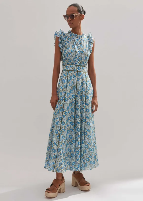Cotton English Garden Print Maxi Dress