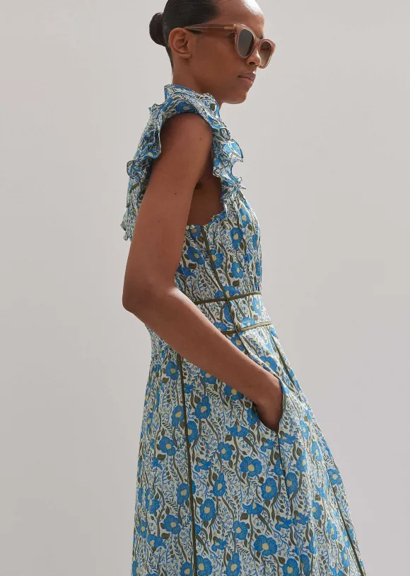 Cotton English Garden Print Maxi Dress