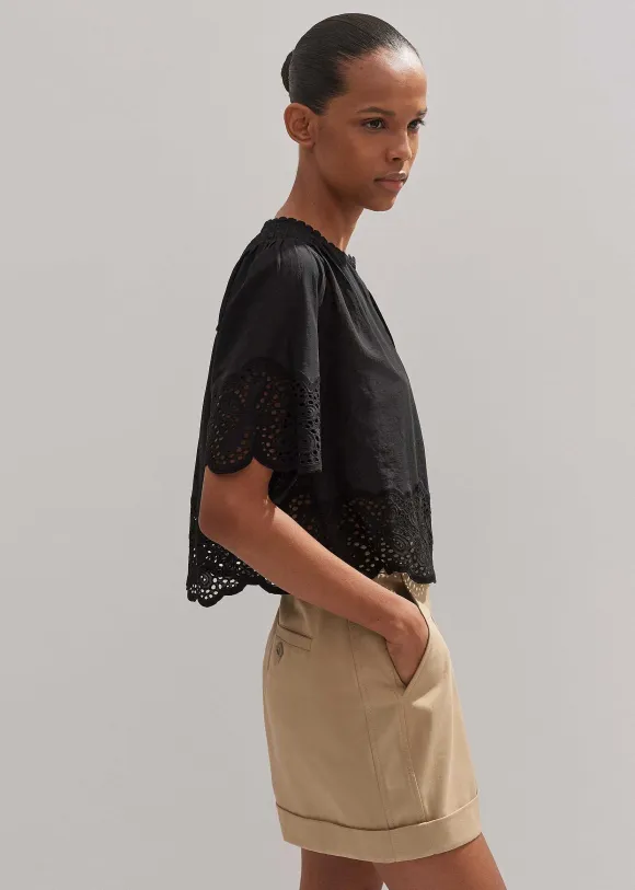 Cotton Lace Flower Broderie Blouse