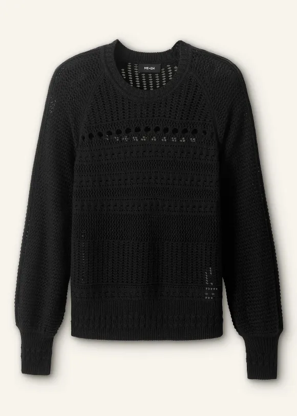 Cotton Lace Stitch Raglan Sleeve Jumper