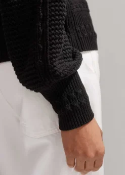 Cotton Lace Stitch Raglan Sleeve Jumper