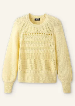 Cotton Lace Stitch Raglan Sleeve Jumper
