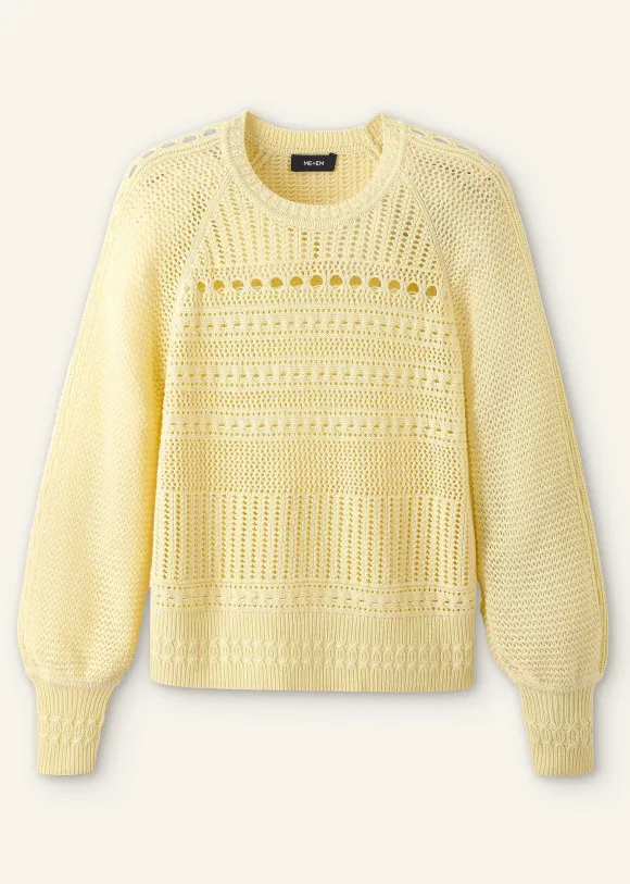Cotton Lace Stitch Raglan Sleeve Jumper