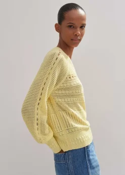 Cotton Lace Stitch Raglan Sleeve Jumper