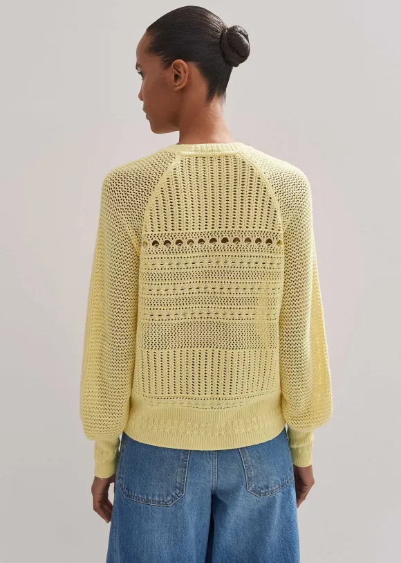 Cotton Lace Stitch Raglan Sleeve Jumper