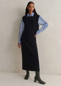 Cotton Merino Rib Layering Vest + Snood
