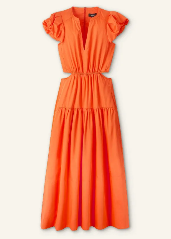 Cotton Poplin Cut-Out Maxi Dress