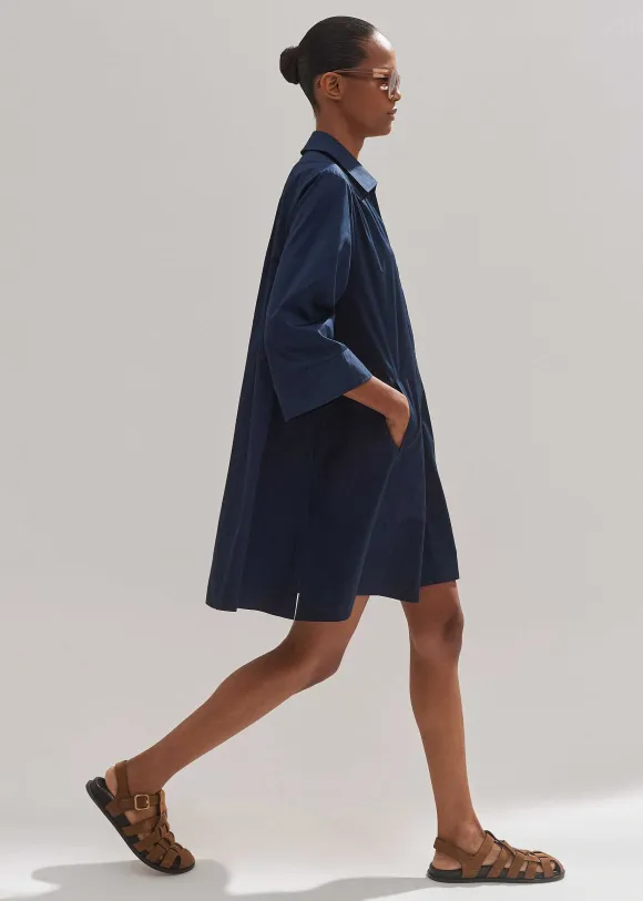 Cotton Poplin Swing Dress + Belt