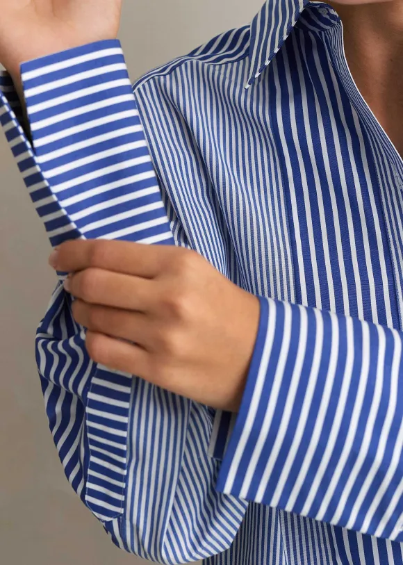 Cotton Stripe Oversized Shirt