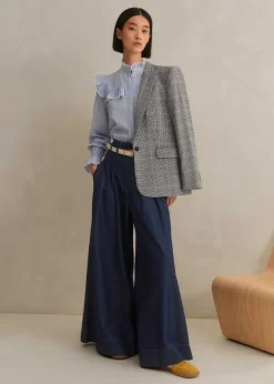 Cotton Voile Stripe Long Sleeve Top