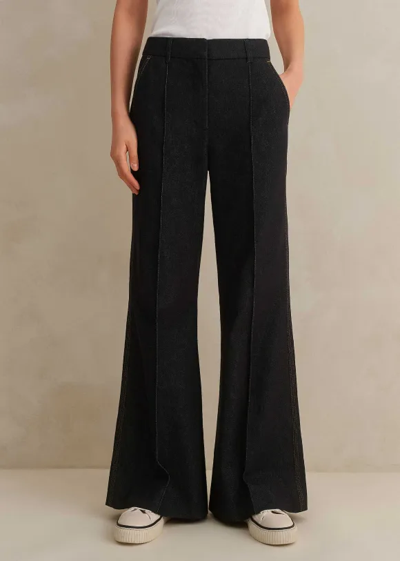 Cotton-Blend Denim Kick Flare Trouser