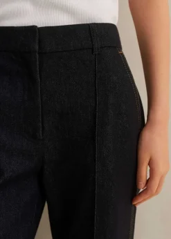 Cotton-Blend Denim Kick Flare Trouser