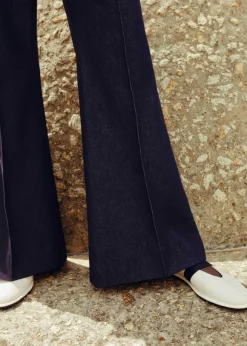 Cotton-Blend Denim Kick-Flare Trouser Suit