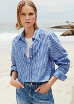 Cropped Boxy Stripe Shirt