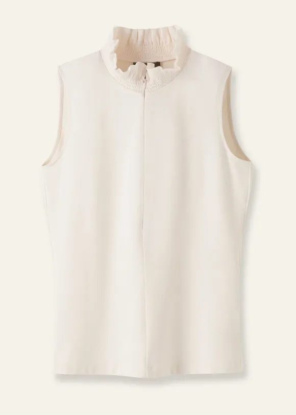 Dot Jacquard Pussybow Layering Tank