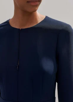 Fluid Crepe Elegant Midi Dress