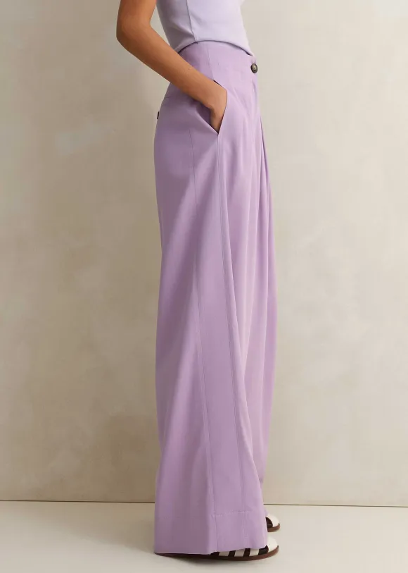 Fluid Micro Pleat Wide-Leg Trouser