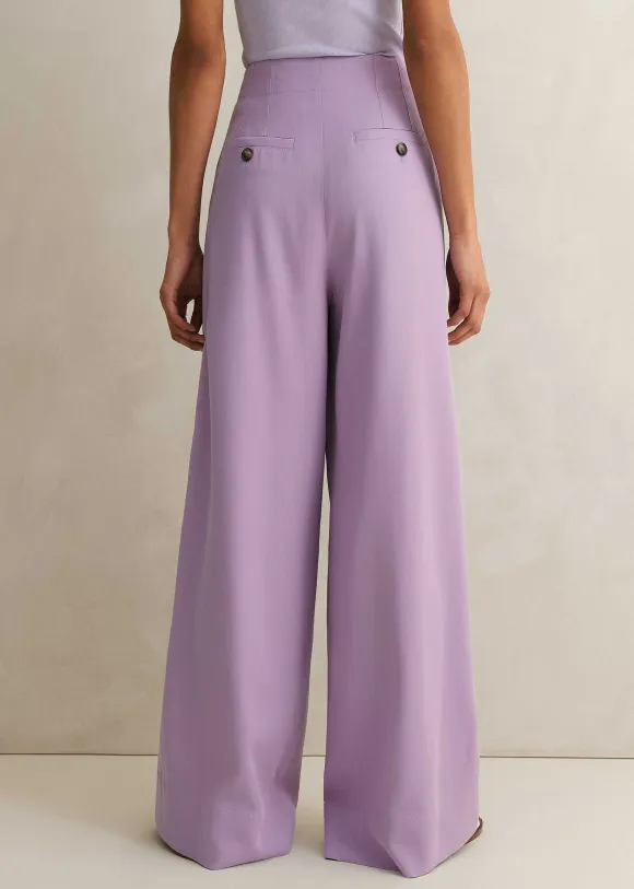 Fluid Micro Pleat Wide-Leg Trouser