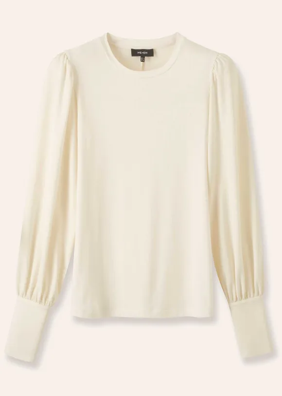 Fluid Satin Crew Neck Layering Blouse