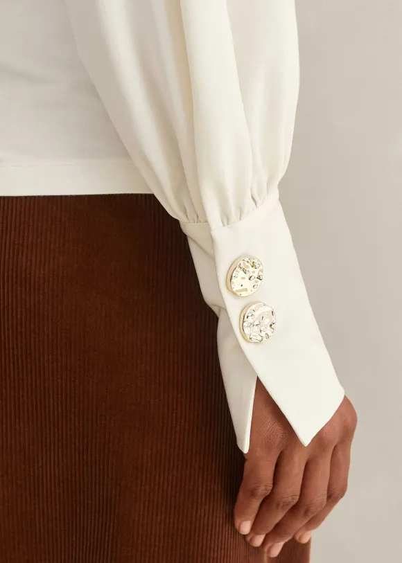 Fluid Satin Crew Neck Layering Blouse