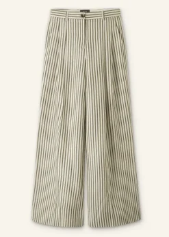 Fluid Stripe Straight-Leg Trouser
