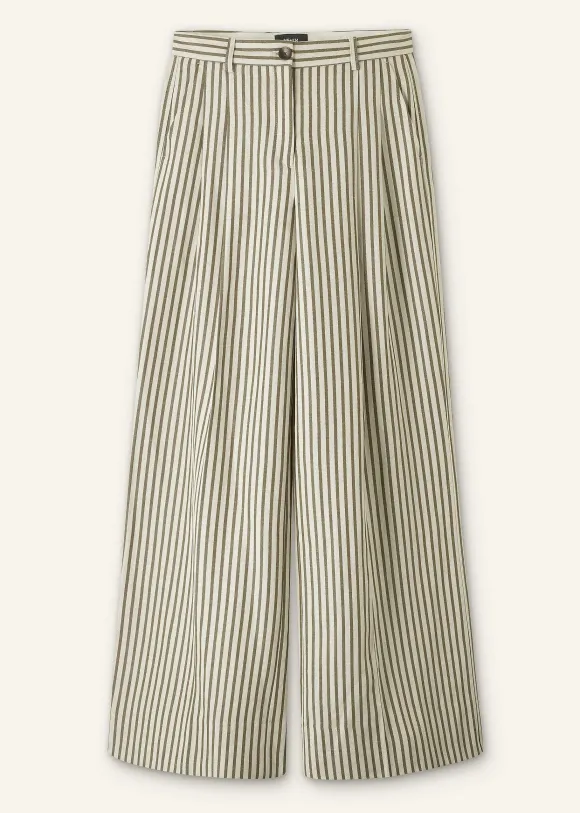 Fluid Stripe Straight-Leg Trouser