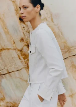 Frayed Edge Denim Crop Jacket
