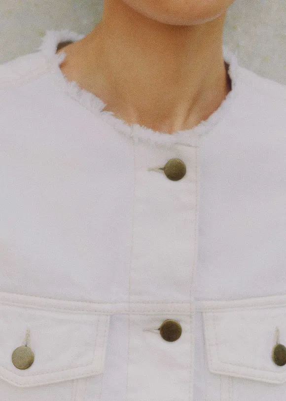 Frayed Edge Denim Crop Jacket + Trouser Co-Ord