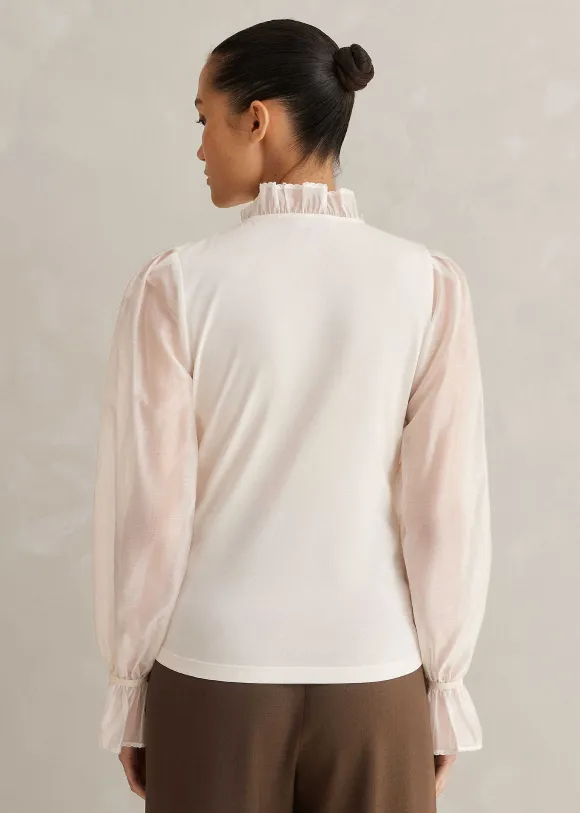 Frill Neck Scallop Detail Layering Blouse
