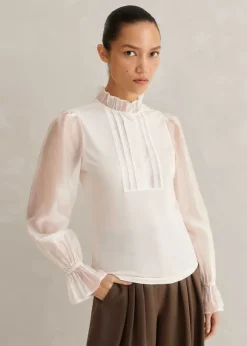 Frill Neck Scallop Detail Layering Blouse