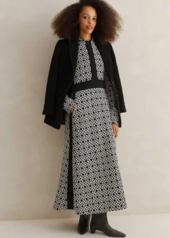 Graphic Jacquard Ponte Maxi Dress