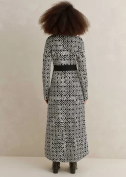 Graphic Jacquard Ponte Maxi Dress