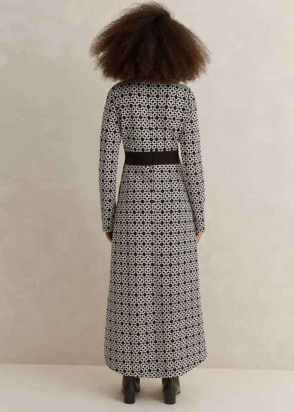 Graphic Jacquard Ponte Maxi Dress