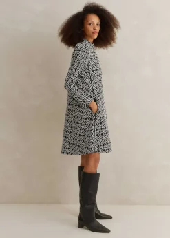 Graphic Jacquard Ponte Swing Dress