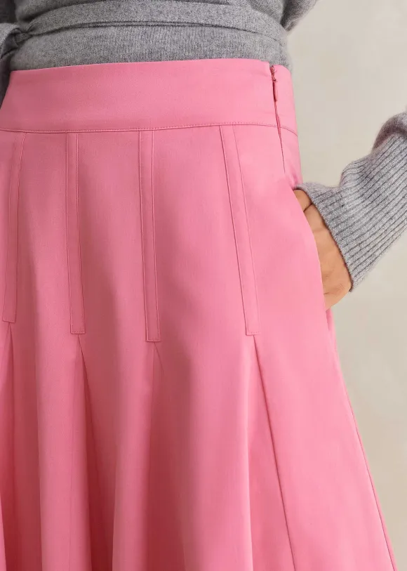 Heavy Cotton Sateen Maxi Skirt