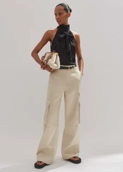 Heavy Satin Statement Cargo Trouser