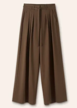 High Waisted Multi Pleat Trouser + Belt