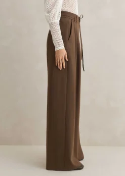 High Waisted Multi Pleat Trouser + Belt