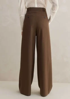 High Waisted Multi Pleat Trouser + Belt