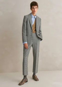 Houndstooth Blazer + Slim Crop Trouser Suit