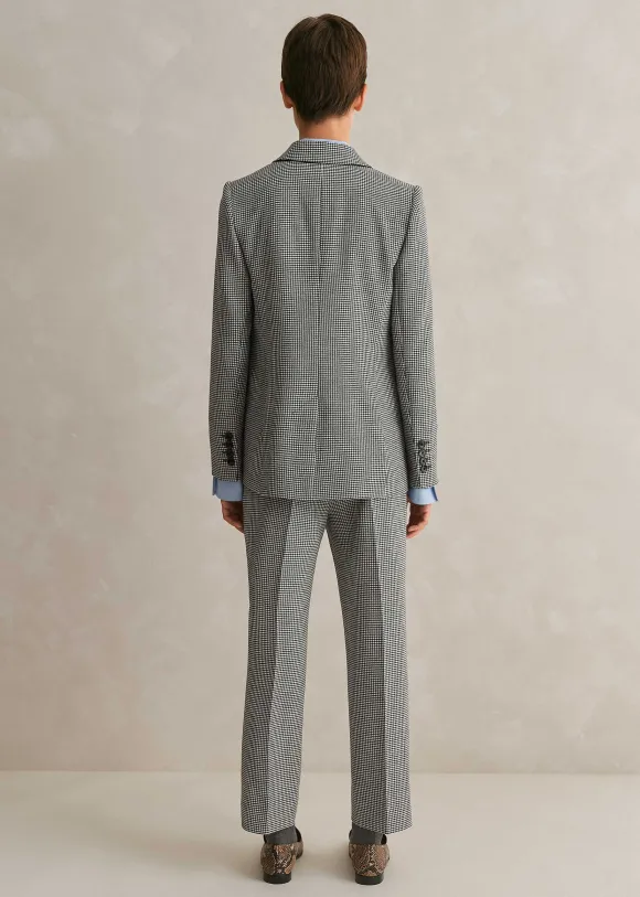 Houndstooth Blazer + Slim Crop Trouser Suit