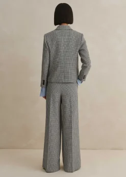 Houndstooth Cropped Jacket + Man Pant Suit