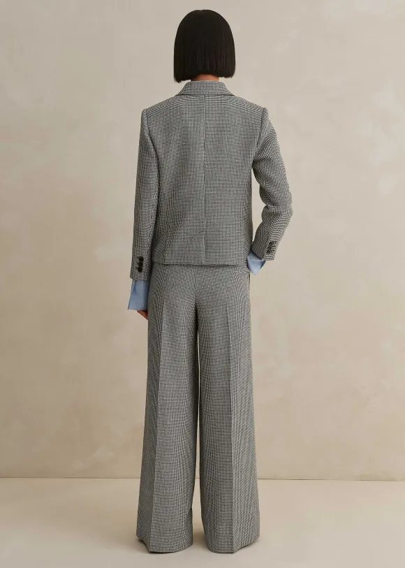 Houndstooth Cropped Jacket + Man Pant Suit